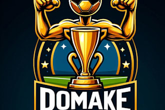 do make football champion golden cup mascot logo design service