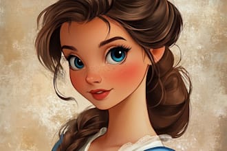 make you a beautiful portrait in disney cartoon style