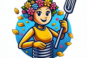 do realistic spring female service with creative concepts mascot logo design