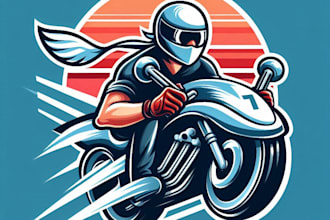 do modern  race, car race, bike race, mascot logo design service