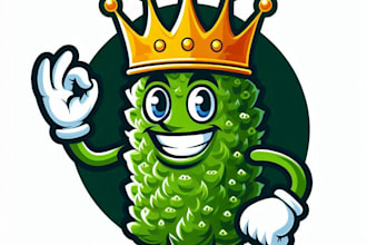 do modern style cartoon mascot of bud with king style logo
