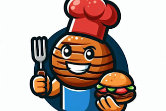 do modern style for barbecue mascot logo design service