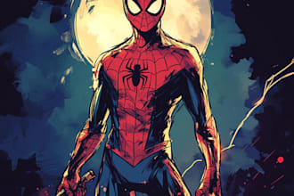 do an amazing superhero comic cartoon characters