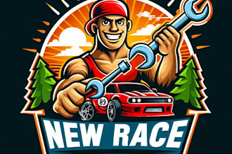 do make new car race, bike race, mascot logo design service
