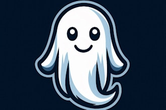 do modern unique spooky ghost mascot logo design service for company