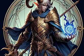 design realistic fantasy dnd game character illustration