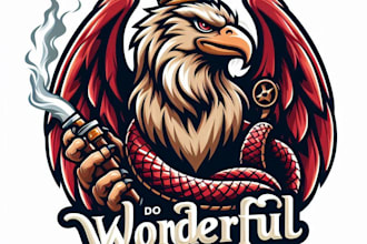 do wonderful griffin king smoke mascot logo design service
