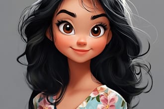 create a unique style disney cartoon character
