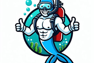 do make an awesome scuba diving mascot logo design service