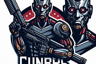 do create an cyborg gunners mascot logo design service