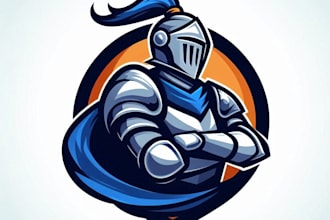 do modern knight mascot logo design service for business page