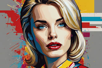 draw a unique pop, wpap, roy lichtenstein style art and modern graffiti