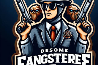 do awesome design a gangsters e sport mascot logo for your business page