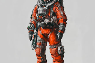 do a sci fi character illustration or sci fi character