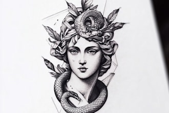 make you a design with traditional tattoo style
