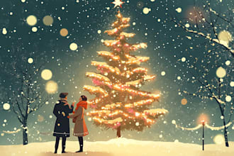 draw greeting, christmas, birthday card, postcard
