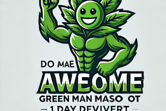 do make awesome alien green man mascot logo design service for 1 day delivery