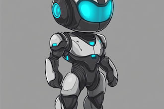 do custom 2d mecha illustration hero robot gundan