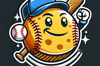 do awesome modern style baseball leather ball mascot logo design service