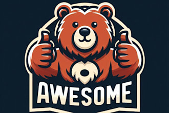 do awesome for new style bear mascot logo design