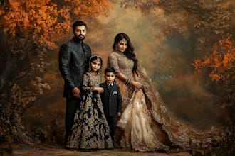 create a beautiful family portrait or illustration