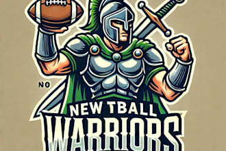 do wonderful make new style football warriors mascot logo design for company
