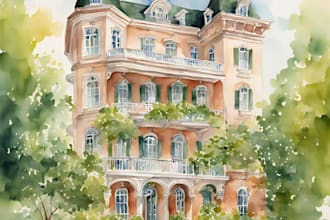 o custom watercolor paint illustration or clipart in digital form