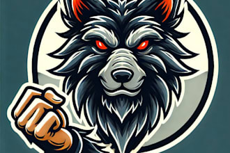 do modern style for werewolf mascot logo just in 12 hours