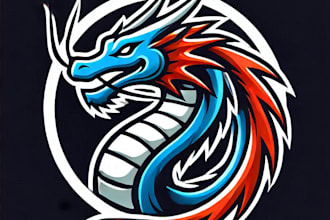 do modern style dragon mascot logo design with 1 day delivery
