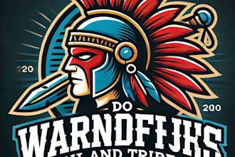 do wonderful make new style warriors inland tribes mascot logo design with 1 day