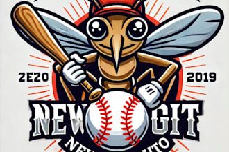 do make new mosquito baseball mascot logo design service