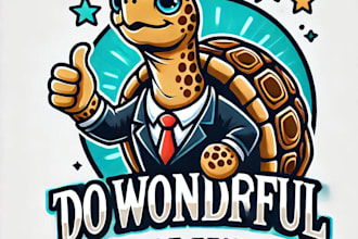 do wonderful style tortoise mascot logo design for company