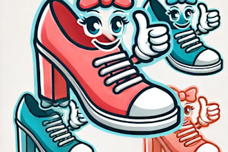 do modern style girls shoes mascot logo design service