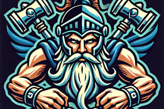 do wonderful make poseidon e sport mascot logo with unlimited revision