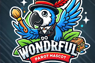 do wonderful make parrot mascot logo design with 1 day delivery