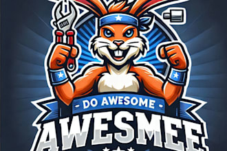 do awesome jack rabbit mascot logo with satisfaction guaranteed