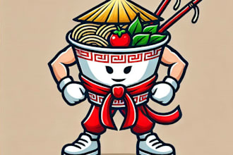 do make new asian fusion restaurant mascot logo design service
