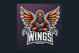 do creative wings mascot logo with my unique artistic vision