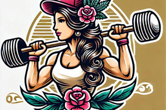 do make a vintage spring female mascot logo with 1 day delivery