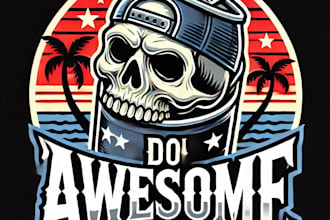 do awesome style for can skull head cannabis tattoo mascot logo design