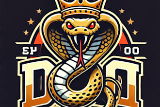 do awesome model style crown snake mascot logo design with unlimited review