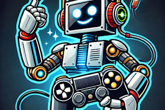 do amazing robot gaming computer mascot logo design with unlimited review
