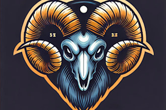 do modern style for ram skull mascot logo design with 1 day delivery