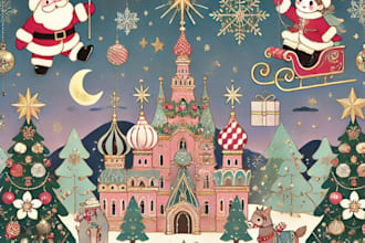 illustrate christmas card, christmas character