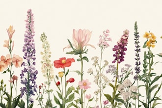do  a beautiful vintage botanical illustration poster