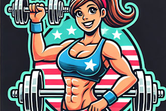 do amazing for fitness girls mascot logo design with 1 day delivery