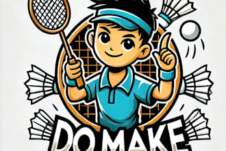 do make badminton boys mascot logo design service