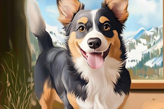 draw a unique disney pet portrait