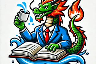 do hot dragon water mascot logo design with business page