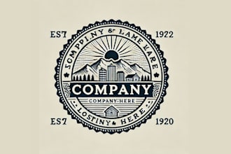 design modern round , badge, patch, stamp logo